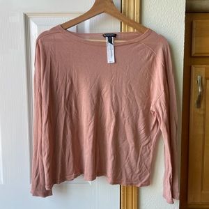 Eileen Fisher petite Large cropped pink sweater